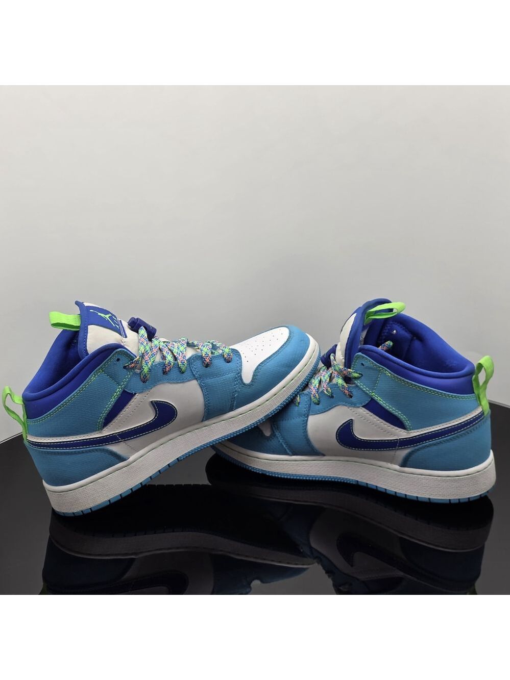 Gorp Jordan 1 Mid SE GS Sprite Blue Youth 7Y UK6 EUR40 DA8010-400 Retro - Picture 3 of 8